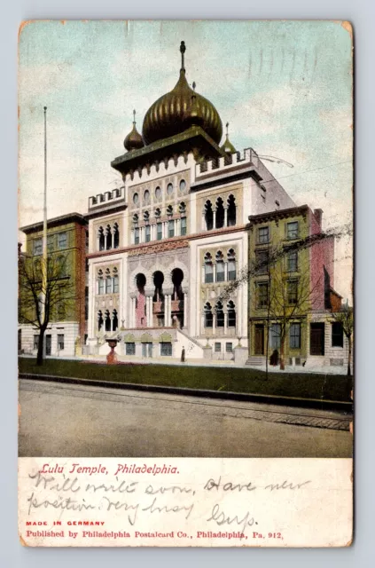 Philadelphia PA-Pennsylvania, Lulu Temple, Antique Vintage c1906 Postcard