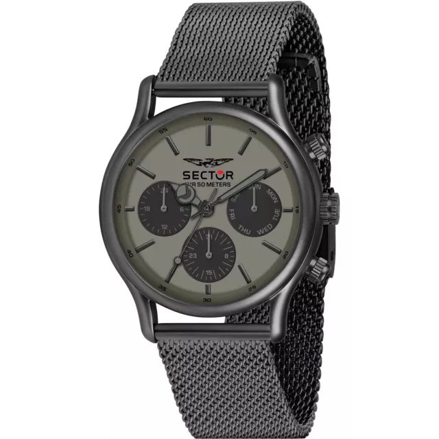 Sector 660 R3253517014 Orologio multifunzione da uomo in acciaio con maglia mesh