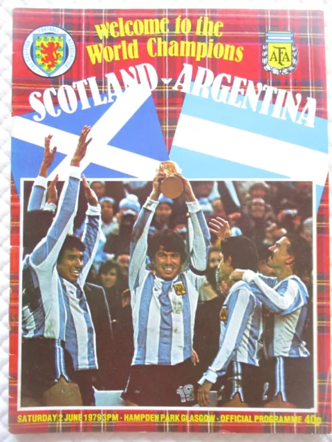 Scotland vs Argentina Programme, Maradona 1st International Goal, 2/6/1979, VGC
