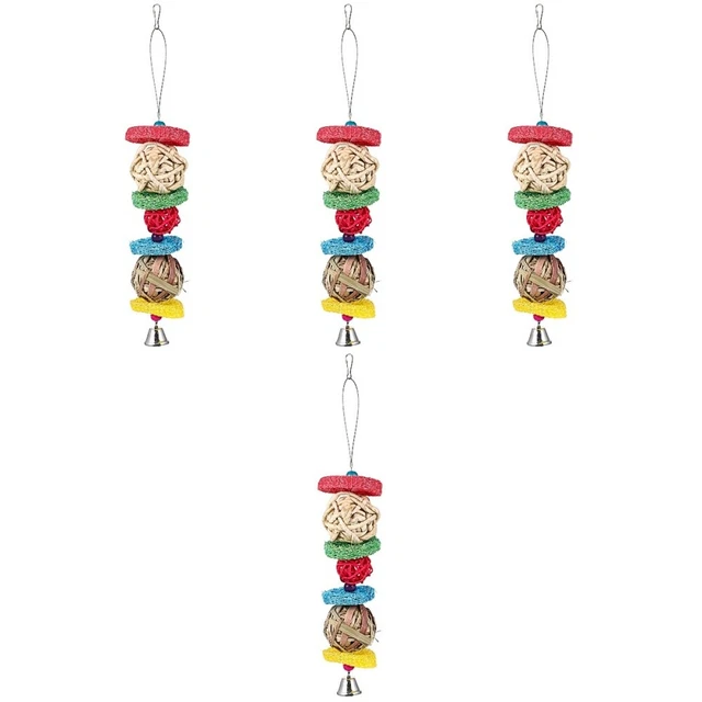 4 Pieces Safe Biting Toy Chew Bird Accessories Cages Macaw Cage Cockatiel Toys