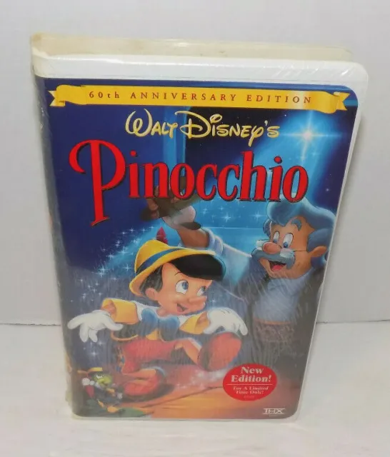 Pinocchio VHS Tape Walt Disney’s Classic 60th Anniversary New Sealed