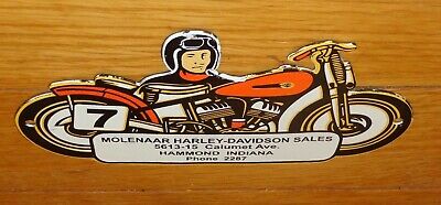 Vintage Harley Davidson Motorcycles Sales 9" Porcelain Metal Gasoline & Oil Sign