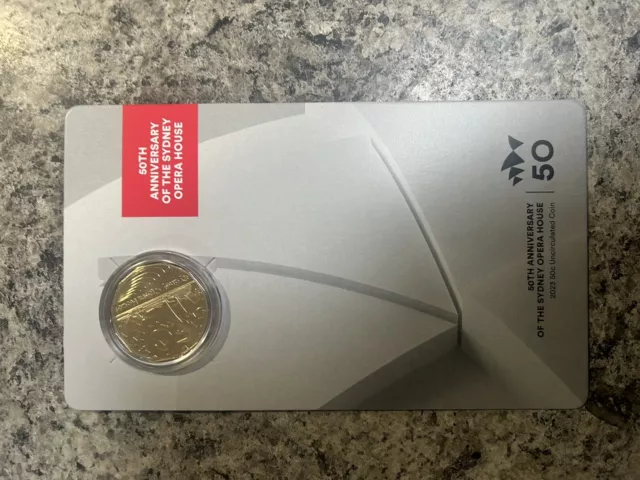 Australia 2023 Sydney Opera House 50 years UNC 50c cent Coin on Card