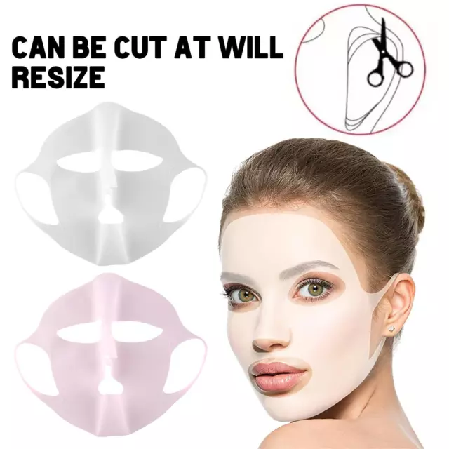 2x Silicone Face Mask Reusable Anti Wrinkle V Shape Face Firming Gel Sheet Masks