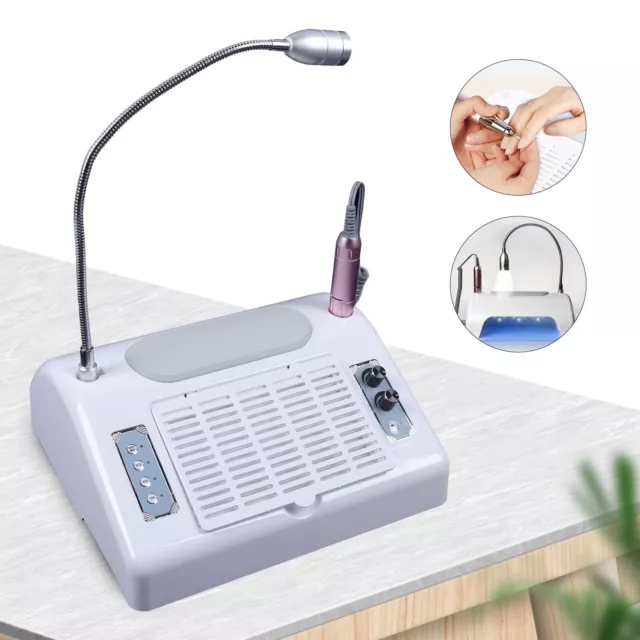 Electric Nail File Drill Manicure Machine Dust Collector LED Lamp Manicure Tool