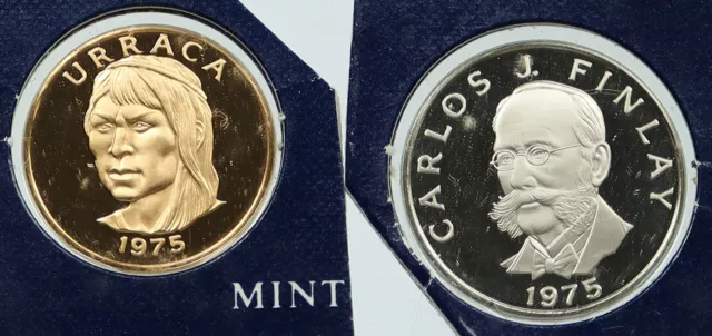 1975 PANAMA Vintage 5 & 1 Centimos Proof Lot of 2 Coins Sealed GIFT i116481