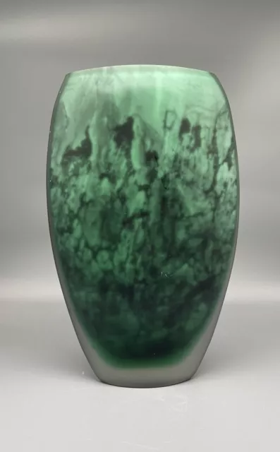 Massive Artglas Vase Designer Glas Vintage XL 32 Cm 3,7 Kg Sommerso Satiniert