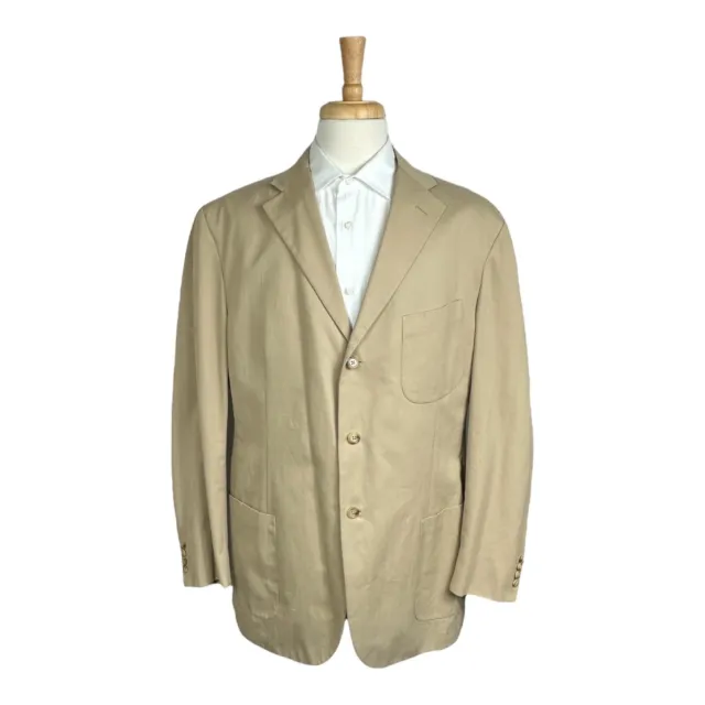 Polo Ralph Lauren X Corneliani Tan Unstructured Cotton Mens Blazer Size 46L