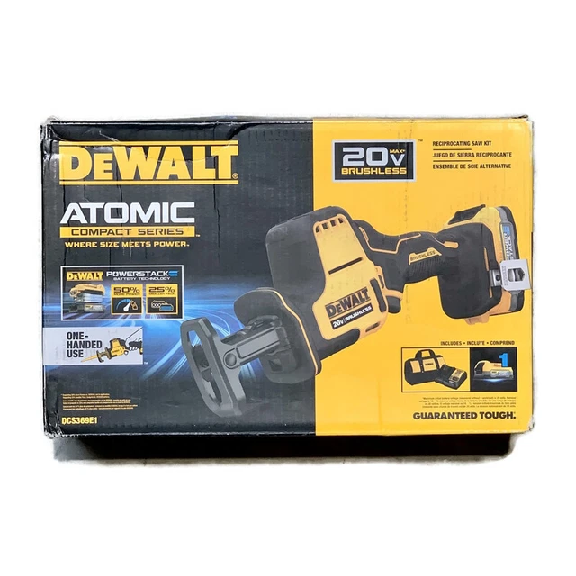 DEWALT DCS369E1 20V MAX ATOMIC 20Volt Cordless Brushless Reciprocating