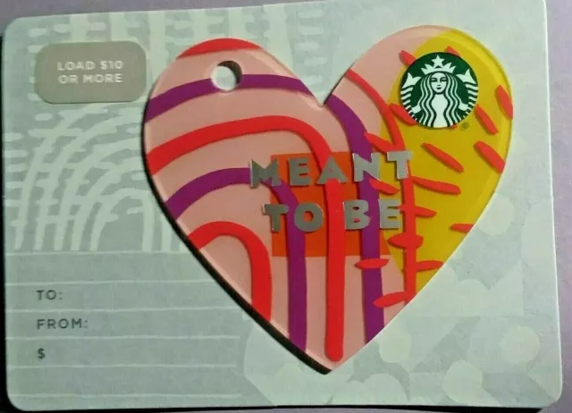2019 Heart Collection Starbucks Gift Card - Meant To Be - New, Never Loaded