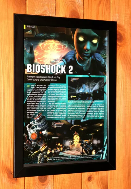 BioShock 2 Video game Xbox 360 PS3 Rare promo Small Poster / Ad Page Framed.