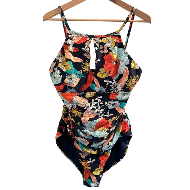 Ellen tracy best sale ruffle halter tankini