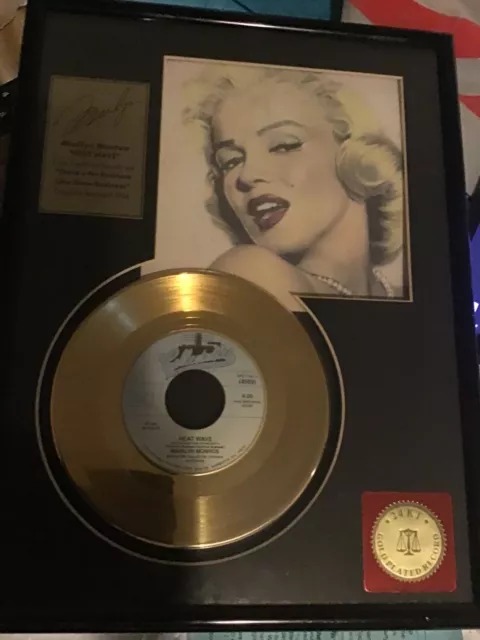 MARILYN MONROE Framed 24kt Gold Plated 45 RPM Record Heat Wave COA Fan Gift