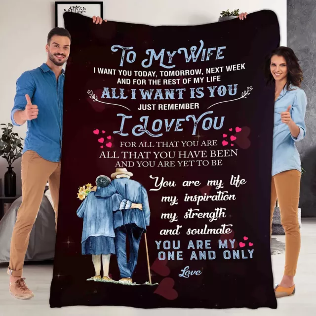 To My Wife Blanket Flannel Warm And Comfortable Decoration Blankets For Adult