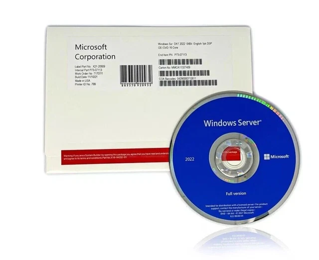 MICROSOFT WINDOWS SERVER 2022 Datacenter ServerSoftware Englisch