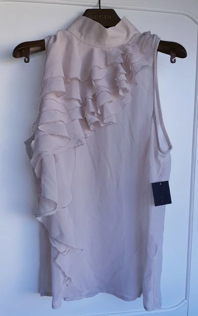 Top Zara en mousseline gris Taille M NEUF AVEC ETIQUETTE