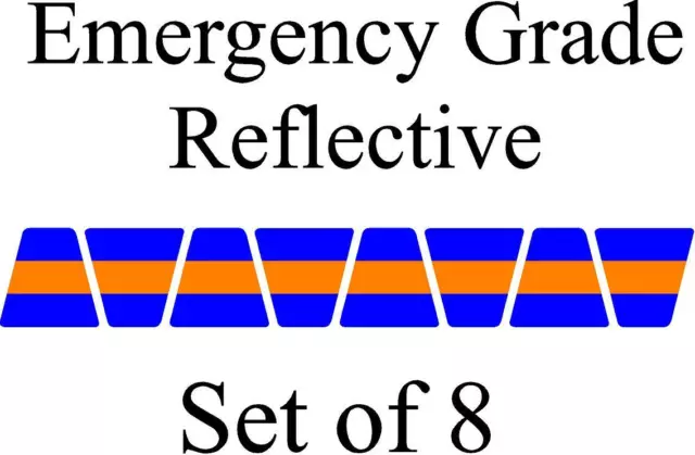 Blue w/ Orange Stripe HELMET TETS TETRAHEDRONS HELMET STICKER  EMT REFLECTIVE