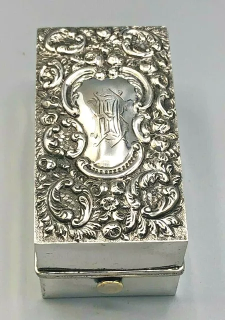 Antique Sterling Silver Curling Iron Travel Box, Sibray, Hall & Co.,London, 1884