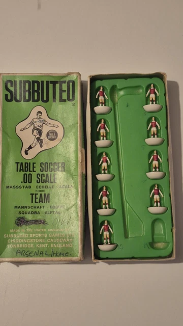 Équipe Complète Arsenal Vintage Subbuteo LW Léger Zombie Réf 16 Boîte