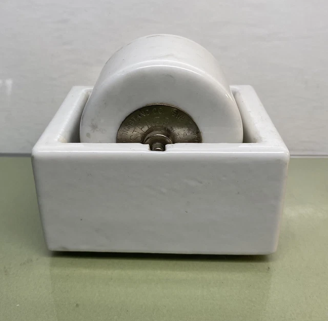 VINTAGE PORCELAIN STAMP/ENVELOPE Ideal Moistener Wet Roller Wheel USA