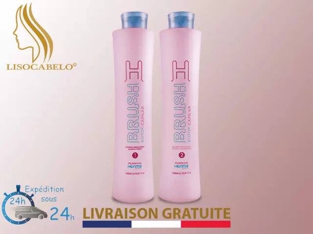 Kit Complet Lissage Brésilien 2X500ml H-Brush Honma Tokyo Sans Formol