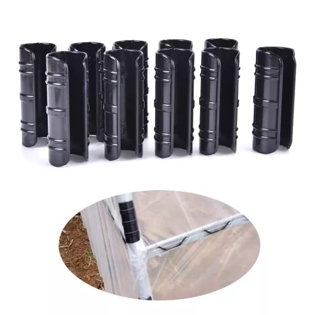 10x Greenhouse Plastic Black Snap Clamp for PVC Pipe Greenhouse Frame Pipe Clip
