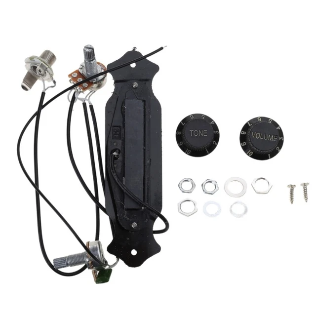 Electric Box Guitar Soundhole Pickup Harness with Volume & Tone knobs Pots