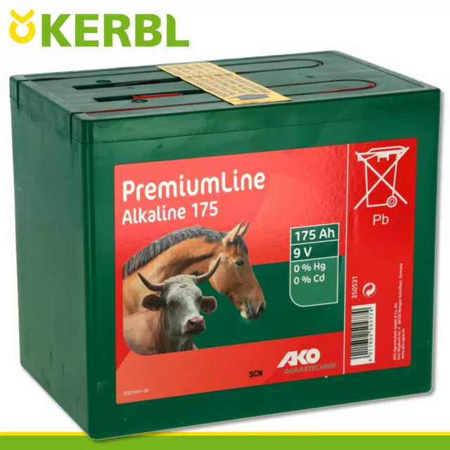 Kerbl Ako Alcalin Pile de Clôture 9 V 175 Ah