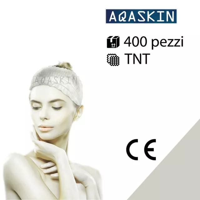 400 pz Fascia per capelli Monouso fasce TNT bianco elastico estetica bellezza