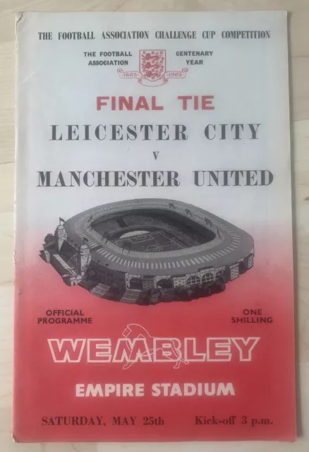 1963 FA Cup Final LEICESTER CITY v MANCHESTER UNITED *Good Condition Programme*