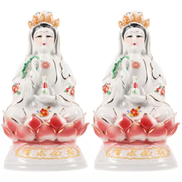 2 Pieces Home Decor for Buddhist Ornament God of Wealth Crafts Accessories