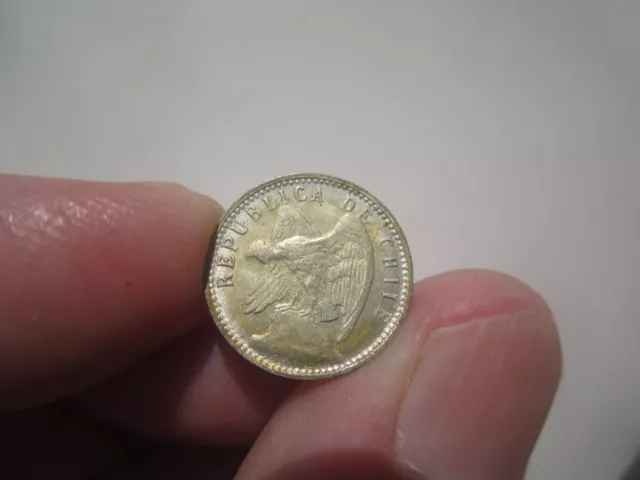 Nice Grade 1908 Chile 10 Centavos