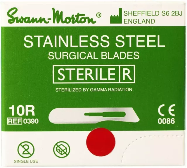 100pcs Swann Morton 10R Sterile Scalpel Blades Dermaplaning Dermal Vellus Hair