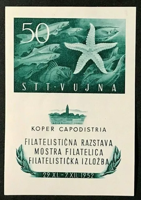 TRIESTE ZONE B Sc#65a 1952 S/S Sea life Imperforate Mint NH OG VF (17-96)