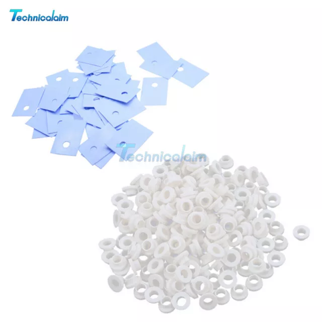 100PCS TO-220 Transistor Plastic Washer Insulation Washer+TO-220 Pads Silicone