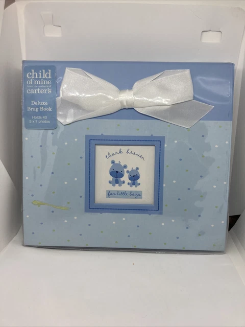 Carter's Child of Mine - Baby Boy Deluxe Brag Book - Blue- Holds 40 Photographs