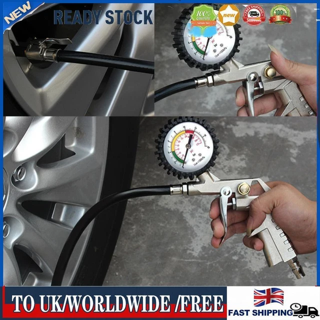 Digital Dial Pressure Meter Gauge 220 PSI Dual Head Air Chuck for Car Auto Truck