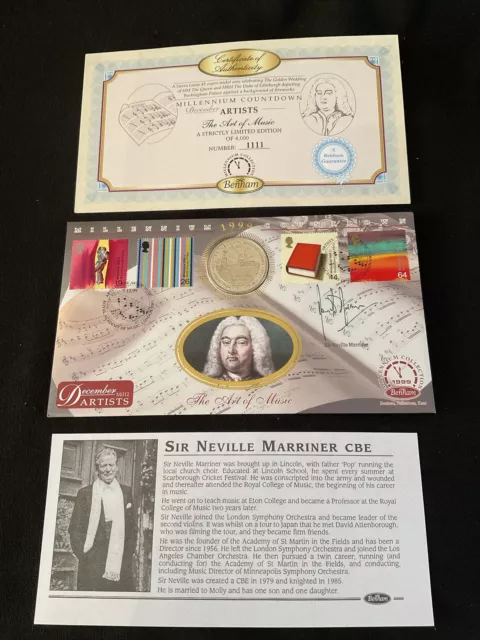 December 1999 Millennium countdown Collection Coin- Neville Marriner With COA.