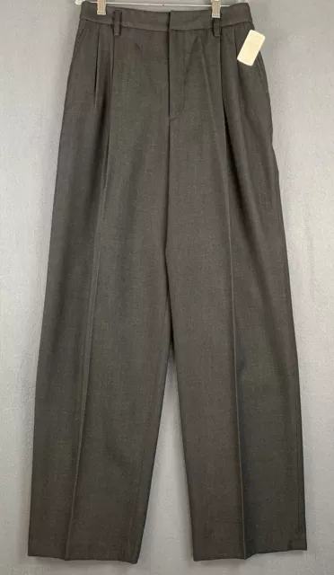 Ellen Tracy Pants Slacks Womens Sz 6 Charcoal Wool VTG High Rise Wide Leg luxury