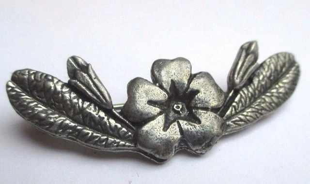 Broche Ancienne Signée Michel Le Brun - Motif Fleuri Sur émail, Très Bon état, Bijou Vintage