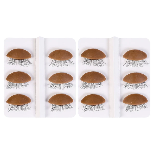 6 Pairs Kieselgel Pfropfendes Wimpernkopfmodell Ersatz Der Augenlider