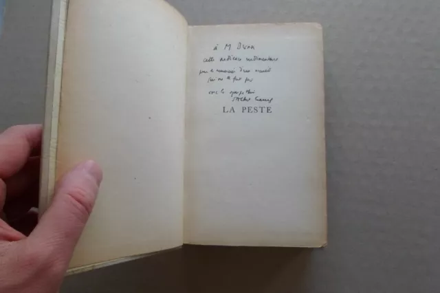 Albert CAMUS - LA PESTE ENVOI AUTOGRAPHE SIGNÉ