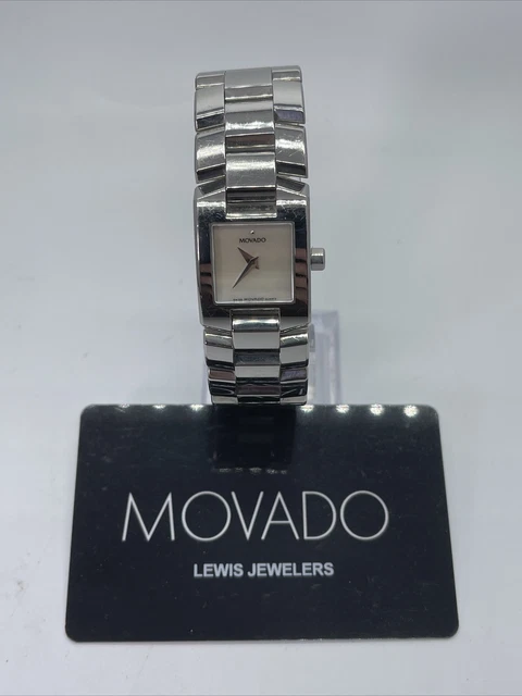 Ladies MOVADO ELIRO MANCHETTE MOP Museum Dial SS Swiss Watch 84 A1 1431  New Bat