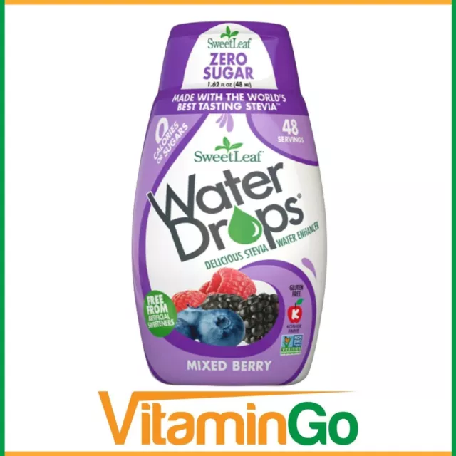 Gocce d'acqua Sweetleaf Bacca Mista | 50 Porzioni | Keto Friendly | Zero Zuccheri