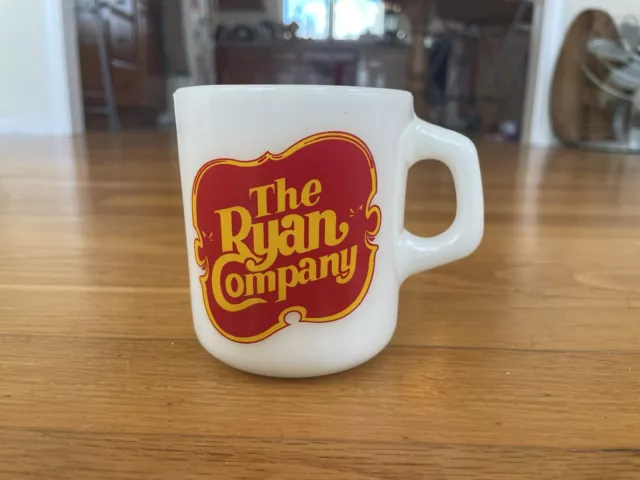 Vintage 800 / CKLW "The Ryan Company" Galaxy Milk Glass Mug (Windsor, Ontario)