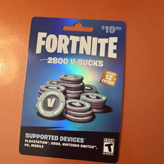 FORTNITE 2800 V-BUCKS gift card $19.99 new
