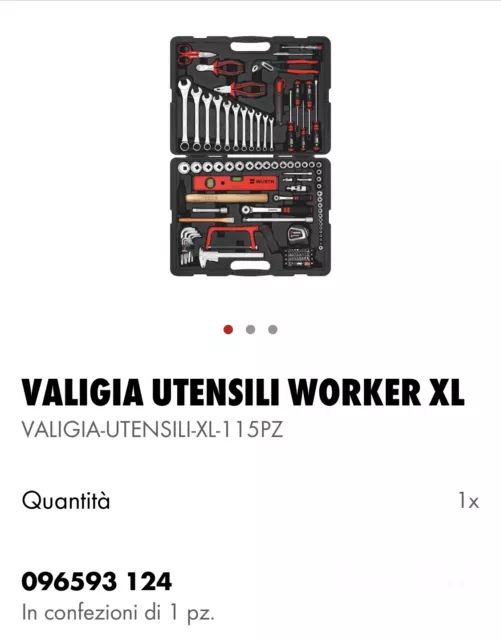 VALIGIA PORTA ATTREZZI Wurth - VALIGIA UTENSILI WORKER XL - 115pz EUR  390,00 - PicClick IT