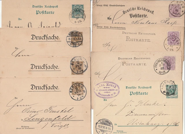 Dt.Reich, mit 8 Ganzsachen/Postkarten