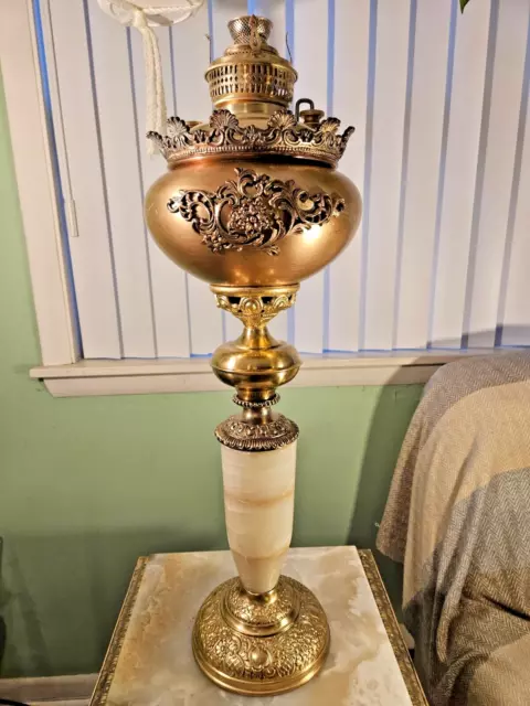 Antique Banquet Parlor. Meteor  Oil Lamp