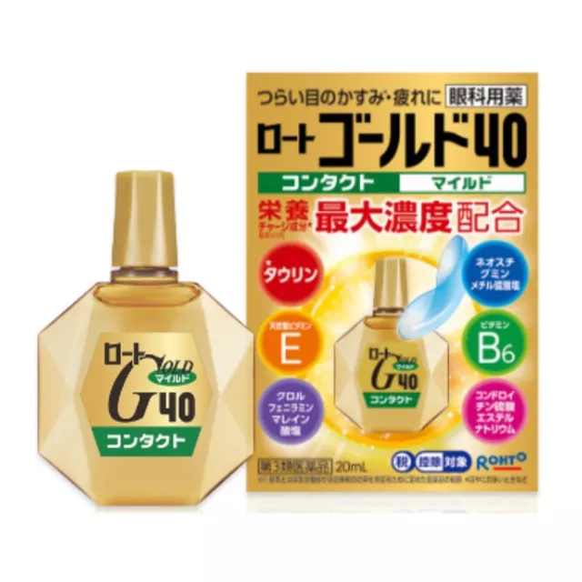 Gotas para los ojos Rohto Gold40 contacto información nutricional suave Max vitamina E taurina Japón